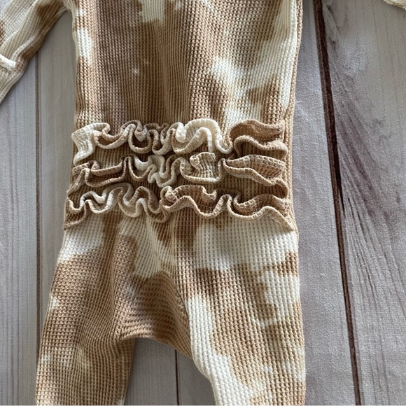 Spearmint Love Organic Waffle Knit Footie Pajama Baby Girl 6-9 Months One Piece - Picture 7 of 9